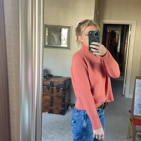 Field Gear Cozy Coral Cashmere Mockneck Sweater - Picture 9 of 14